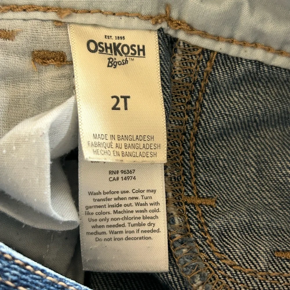Oshkosh B'Gosh Denim Overalls with Floral fold cuffs Size:2T
